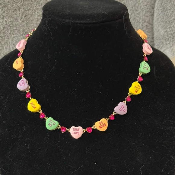 Betsey Johnson Multicolor Candy Heart Necklace - Picture 1 of 2